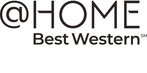 @HOME Best Western&ldquo; in schwarzer Schrift auf wei&szlig;em Hintergrund.